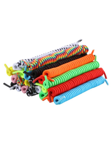 WILLBOND 12 Pares de Cordones Elásticos Rizados Multicolor 120 cm