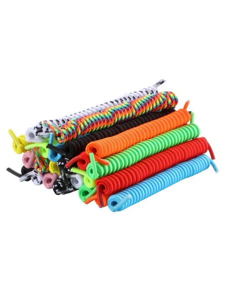 WILLBOND 12 Pares de Cordones Elásticos Rizados Multicolor 120 cm