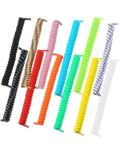 WILLBOND 12 Pares de Cordones Elásticos Rizados Multicolor 120 cm 2