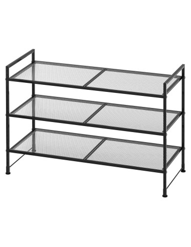 Estante para zapatos Simple Houseware 3 niveles apilable negro