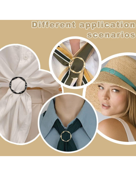 18 Clips Redondos de Metal para Bufandas y Camisas - 6 Colores