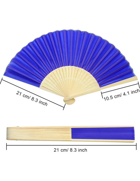 Aneco 18 Abanicos Plegables de Tela y Bambú 21 cm 18 Colores