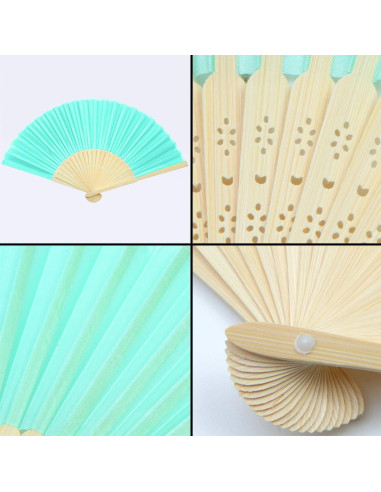Aneco 18 Abanicos Plegables de Tela y Bambú 21 cm 18 Colores