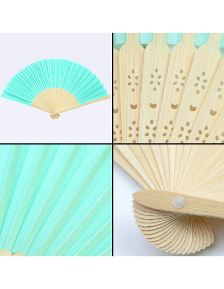 Aneco 18 Abanicos Plegables de Tela y Bambú 21 cm 18 Colores