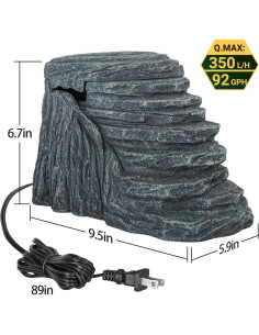 Filtro Acuario REPTIZOO 92GPH con Plataforma de Sol y Bio-Filtración 2