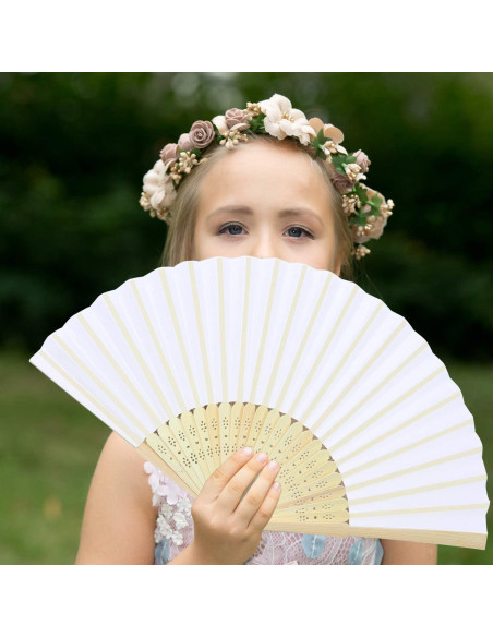 Aneco 18 Abanicos Plegables de Tela y Bambú 21 cm 18 Colores