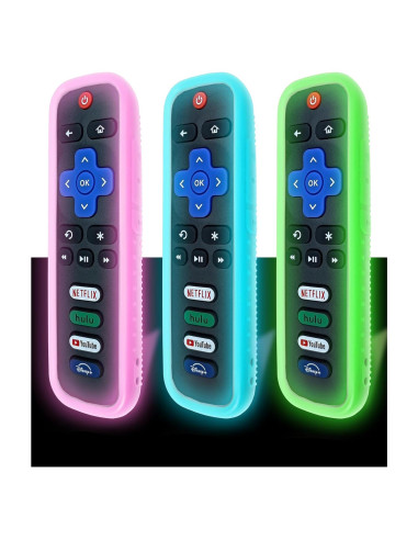 Funda de Silicona para Control Remoto Roku - 3 Paquetes, Lavable