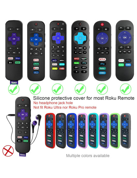 Funda de Silicona para Control Remoto Roku - 3 Paquetes, Lavable