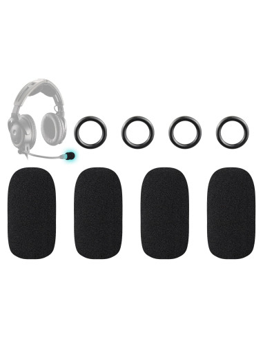 Funda de espuma para micrófono SOULWIT - Compatible con Bose Aviation X A10/A20/A30 - Negro