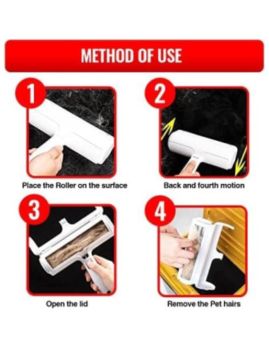 Rodillo Quitapelusas Reutilizable LANDA para Pelo de Mascotas - Azul