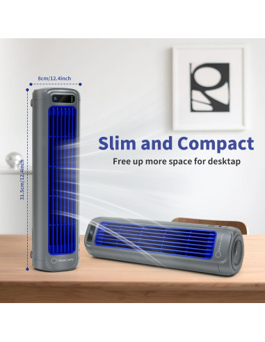 Ventilador de Escritorio ClimaComfy 12 Pulgadas Recargable 5000mAh