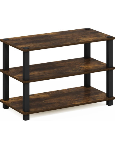 Estante para Zapatos Furinno Turn-S-Tube 3 Niveles Pino Ámbar/Negro