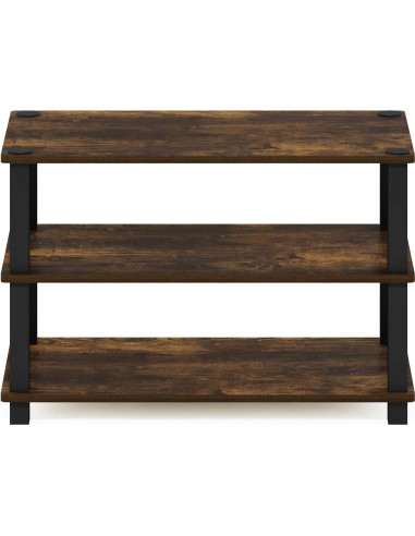 Estante para Zapatos Furinno Turn-S-Tube 3 Niveles Pino Ámbar/Negro