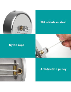 Cuerda de Ropa Retráctil Coolrunner 2.9m Alta Resistencia 15kg 2