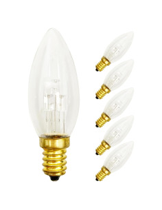 Paquete de 6 Bombillas LED C26 E12 3V Luz Blanca Cálida