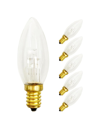 Paquete de 6 Bombillas LED C26 E12 3V Luz Blanca Cálida