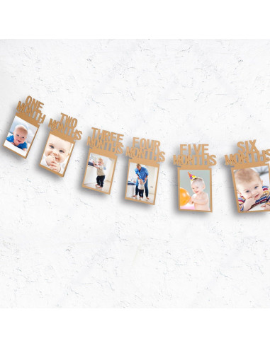 Banderín de Foto de Cumpleaños 1er Año Bememo - 12 Meses