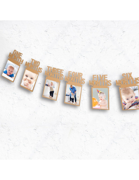 Banderín de Foto de Cumpleaños 1er Año Bememo - 12 Meses