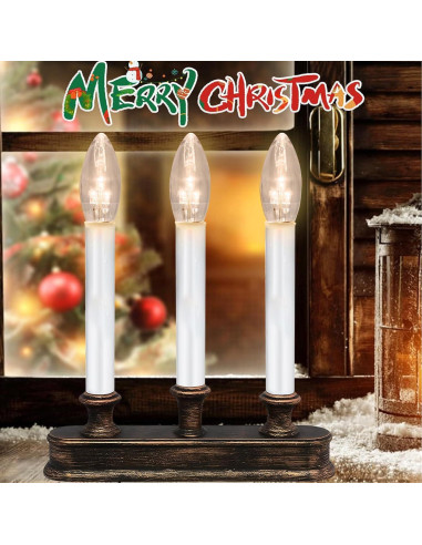 Paquete de 6 Bombillas LED C26 E12 3V Luz Blanca Cálida