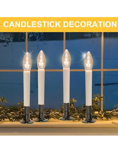 Paquete de 6 Bombillas LED C26 E12 3V Luz Blanca Cálida