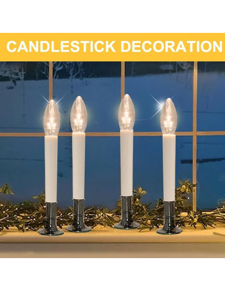 Paquete de 6 Bombillas LED C26 E12 3V Luz Blanca Cálida