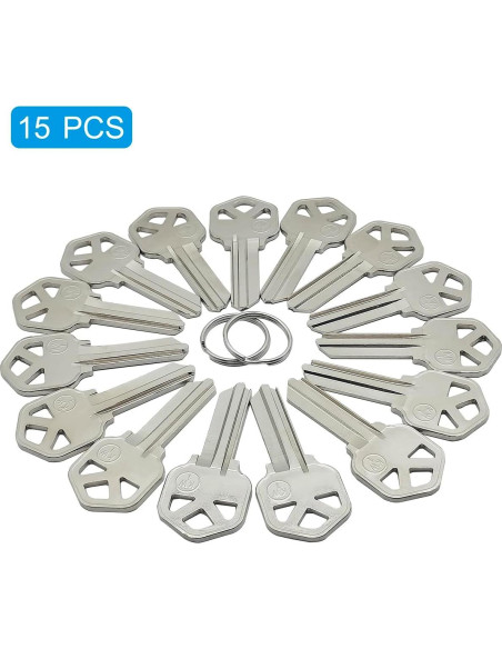 Paquete de 15 Llaves en Blanco KW1 de Latón para Cerraduras