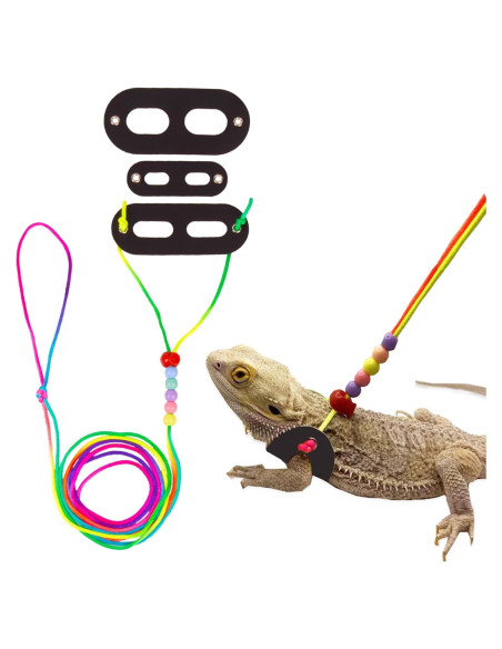 Arnés y Correa Ajustable para Dragón Barbudo ADOGGYGO - Cuero Colorido S/M/L