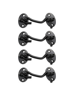 Pestillo de Gancho Ocular Rannb 3 Pulgadas Acero Inoxidable Negro - 4 Pcs