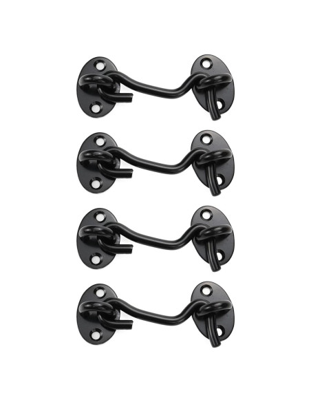 Pestillo de Gancho Ocular Rannb 3 Pulgadas Acero Inoxidable Negro - 4 Pcs
