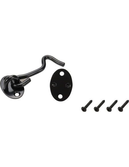 Pestillo de Gancho Ocular Rannb 3 Pulgadas Acero Inoxidable Negro - 4 Pcs