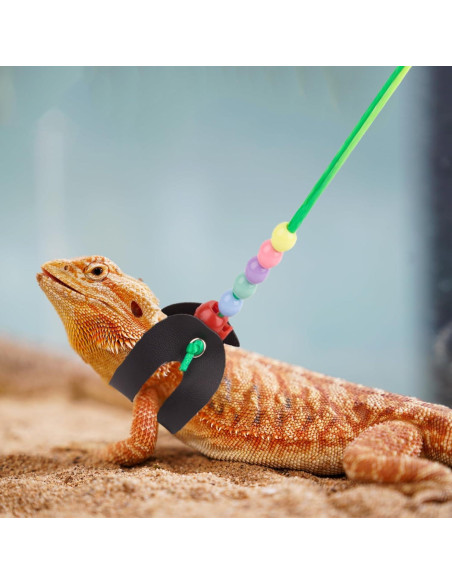 Arnés y Correa Ajustable para Dragón Barbudo ADOGGYGO - Cuero Colorido S/M/L