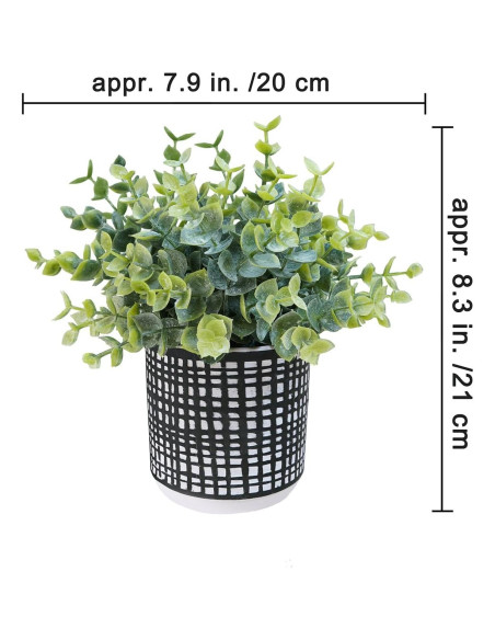 Juego de 2 Plantas de Eucalipto Artificial Winlyn en Macetas Negras