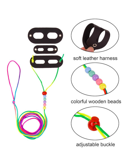 Arnés y Correa Ajustable para Dragón Barbudo ADOGGYGO - Cuero Colorido S/M/L