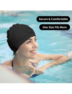 Gorras de Baño de Tela Wholelovein 2 Pcs Nylon Unisex 2