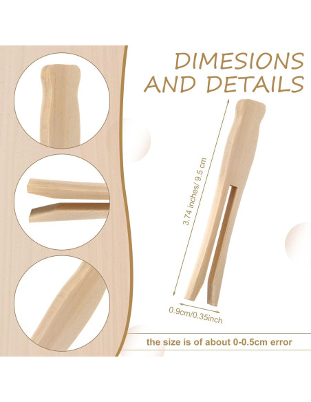 200 Pinzas de Madera Vintage Zubebe para Ropa 9.5 cm