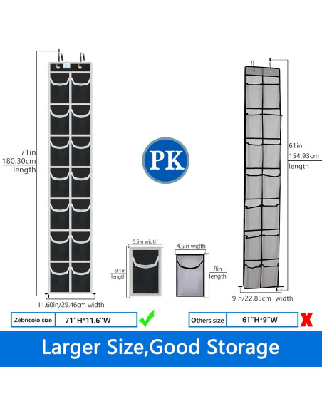 Organizador de zapatos para puerta Zebricolo, 14 bolsillos, 20.4 kg