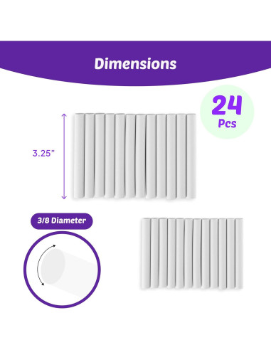 Tiza Blanca Sin Polvo Kedudes - 24 Palos para Pizarra