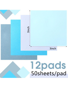 Notas Adhesivas Azules Thenshop 12 Pads 50 Hojas 7.62cm 2