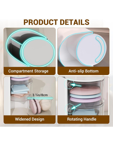 Organizador de Accesorios para el Cabello Azurphoric Rosa 2 Capas