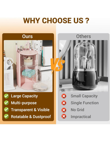 Organizador de Accesorios para el Cabello Azurphoric Rosa 2 Capas