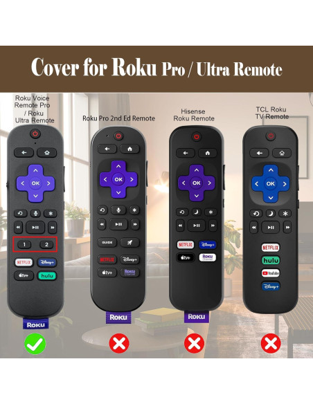 Funda de Silicona para Control Remoto Roku Pro Verde y Morado