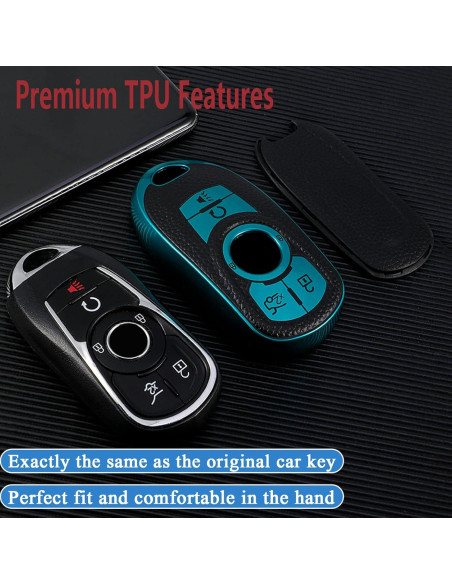 Funda de Llave Syodiesn TPU para Buick 2015-2023 6 Botones Azul