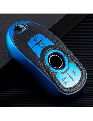 Funda de Llave Syodiesn TPU para Buick 2015-2023 6 Botones Azul