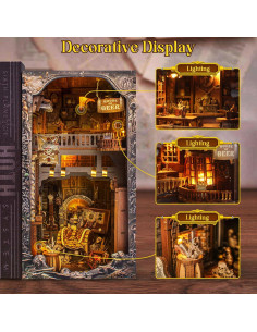 Kit de Rincón de Libros Wimlade Barco Pirata 3D con LED 2