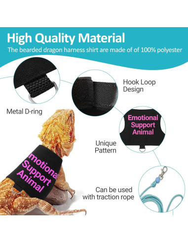 Arnés Ajustable para Lagartos HOKABLE Rosa - Correa Incluida