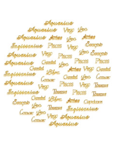 60 Piezas Colgantes Zodiaco Mckanti para Joyería DIY