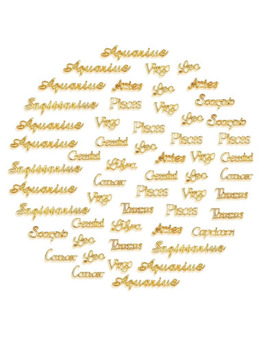 60 Piezas Colgantes Zodiaco Mckanti para Joyería DIY