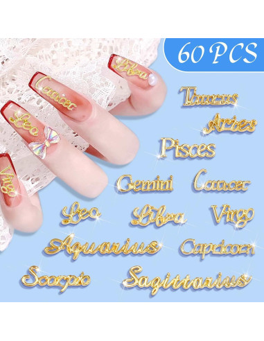 60 Piezas Colgantes Zodiaco Mckanti para Joyería DIY