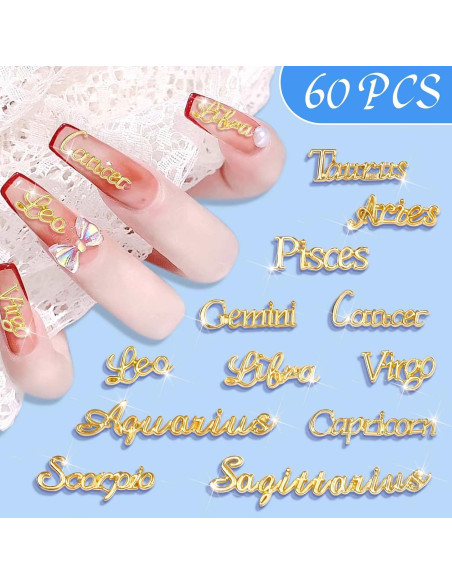 60 Piezas Colgantes Zodiaco Mckanti para Joyería DIY