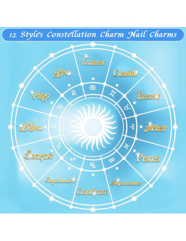 60 Piezas Colgantes Zodiaco Mckanti para Joyería DIY